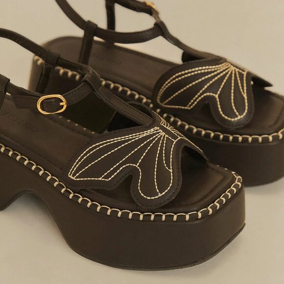 Farm Rio Black Butterfly Flatform sandal - Picture 6 of 13